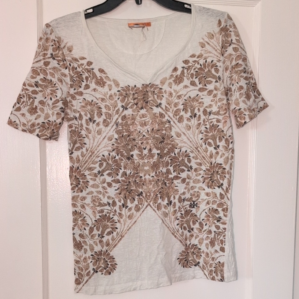 Tory Burch Floral Linen Women's Top